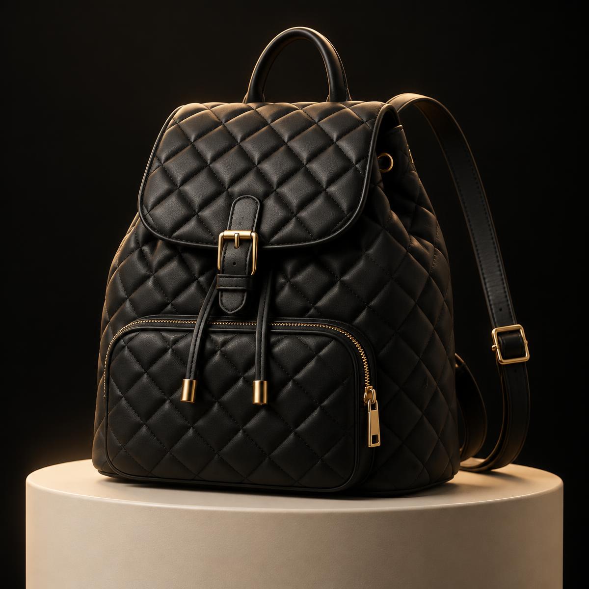 Classic black fashion backpack