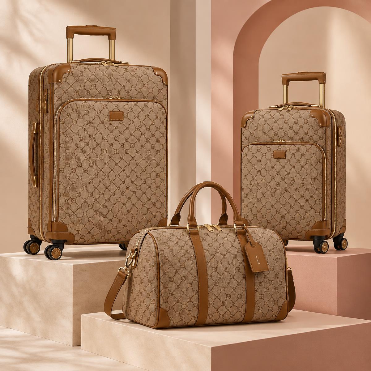 Luxury travel bags available from Bu Unique in Houston